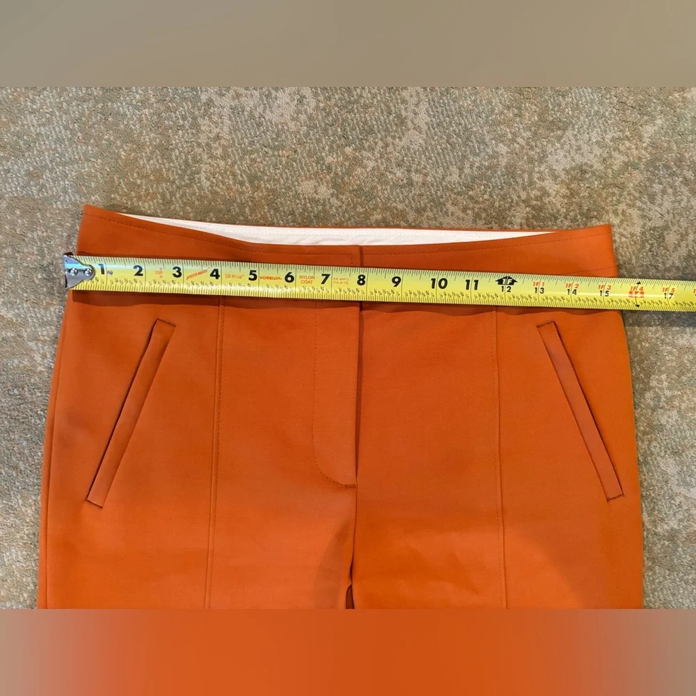 Tory Burch Orange Tailored Ankle Pants Size 4 Slim Leg Cropped Career
